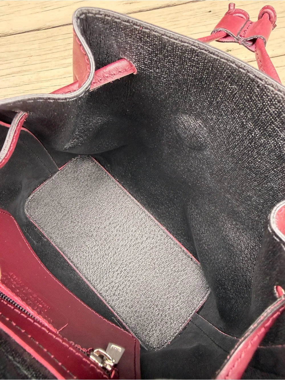 Stella Dutti Burgundy Drawstring Backpack Bag